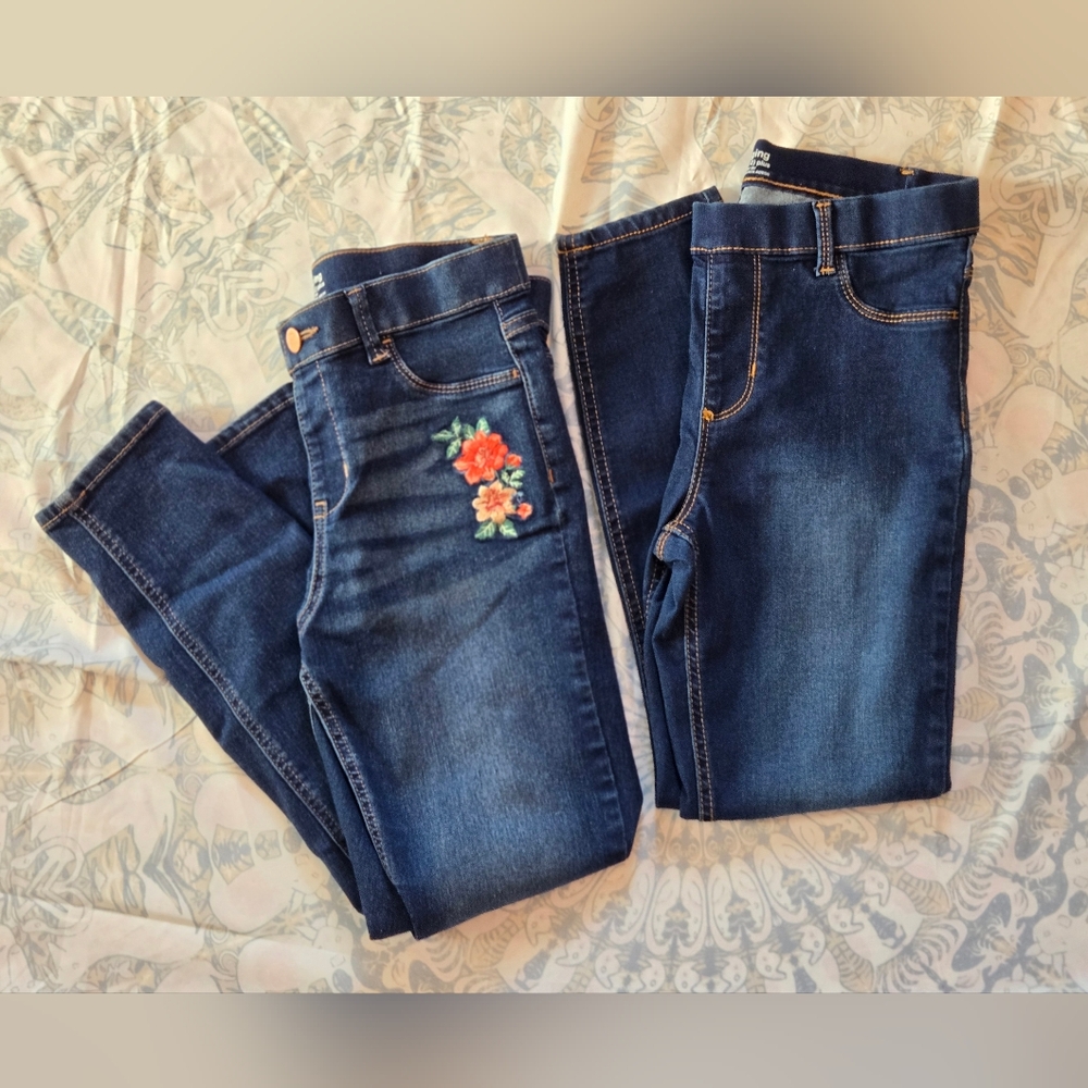 2-Pair Wonder Nation Jeggings Easy-up Skinny Large 10/12 Girls'